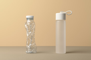 No plastic, Zero Waste, Sustainable Lifestyle. Choice Plastic Free Items alternative to disposable....