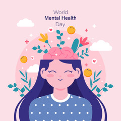 World mental health day illustration
