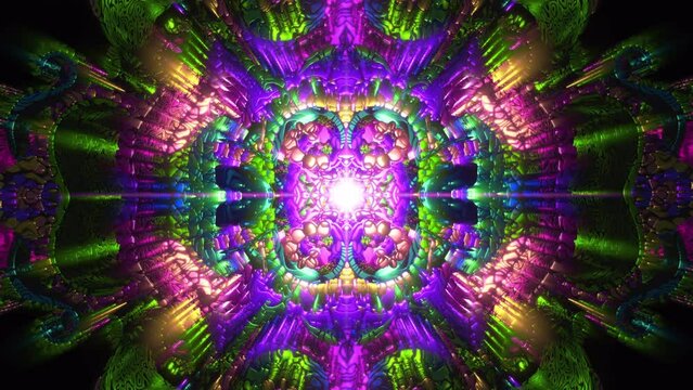 Colorful Meditation 3D mandala vj seamless loop beautiful light trip with motion audiovisual third eye chakra party background psychedelic trippy trance yoga