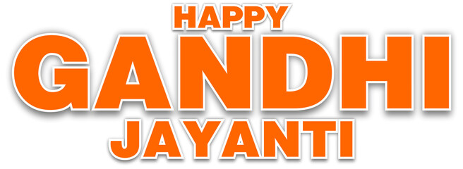 Happy Gandhi Jayanti or 2nd October with hindi calligraphy colour text