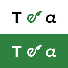 Creative natural organic green tea leaf logo design.Green tea for business, herbal, beverage and company.