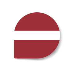 Latvia drop flag icon with shadow on white background.