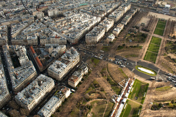 Vistas aéreas desde la cima de la Torre Eiffel