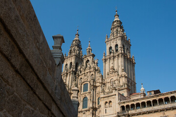 Fototapeta na wymiar Postal de la Catedral de Santiago de Compostela
