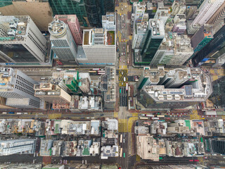 Top view of Hong Kong city