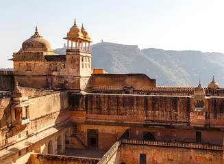 Courtyard of Amber Fort, Jaipur, Rajasthan, India, Asia