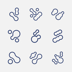 Prebiotic, microbe, lactobacillus linear icon