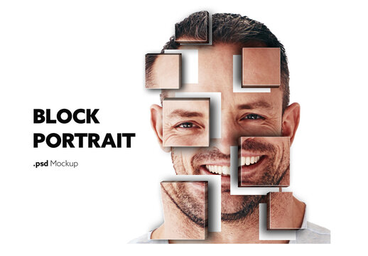 Block Portrait Mockup