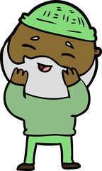 cartoon happy bearded man
