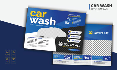 Car Wash Flyer. Car Wash leaflet design. Car Wash poster