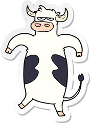 sticker of a cartoon bull