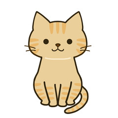 おすわりするシンプルな茶トラ猫