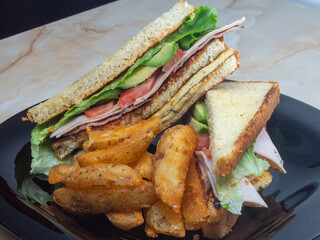 country sandwich on a plate