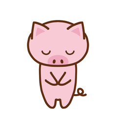 丁寧にお辞儀をするぶた © choko_ais