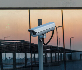 Shot of a surveillance camera. Security