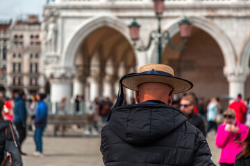 Senior gondolier in Venice, Italy