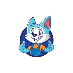 Cartoon funny fox, logo. vector