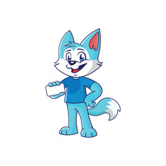 Cartoon funny foxes, with a page. vector