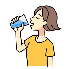 young woman drinking glass of water