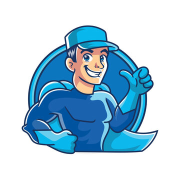 Super hero logo mascot design.vector