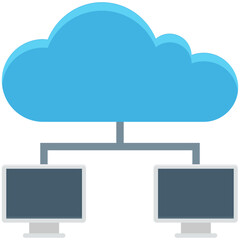 Cloud Network Colored Vector Icon