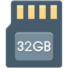 Memory Card Colored Vector Icon