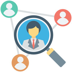 Personnel Search Colored Vector Icon
