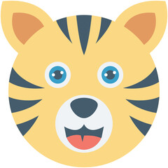 Tiger Colored Vector Icon