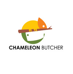 chameleon butcher logo design vector © Hasyim Asngari