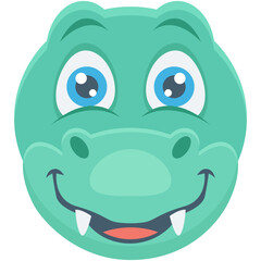 Hippo Colored Vector Icon