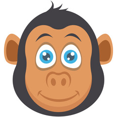 Baboon Colored Vector Icon