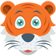 Tiger Colored Vector Icon