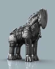 Horse Troy Icon. 3d illustration of trojan horse