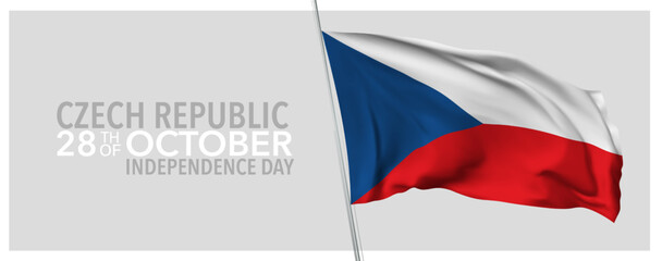 Czech republic happy independence day greeting card, banner with template text vector illustration