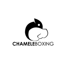 chameleon boxing logo design concept 