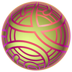 Magic sphere abstract illustration. PNG with transparent background.