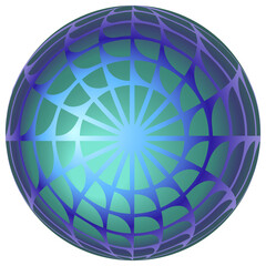 Magic sphere abstract illustration. PNG with transparent background.