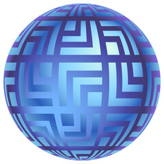 Magic sphere abstract illustration. PNG with transparent background.