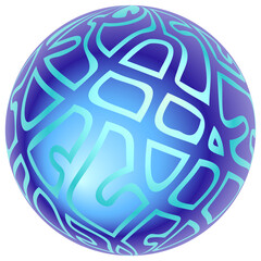 Magic sphere abstract illustration. PNG with transparent background.