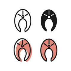 Salmon icons. Fish steak isolated on white background. Vector illustration.