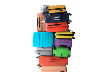 Huge pile of suitcases, a tourist concept