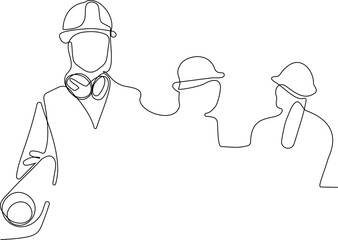 construction manager and engineer working on building site. Vector illustration