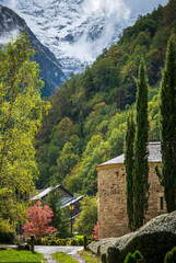 Salau french village in the pyrenees mountain