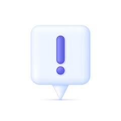 3D Exclamation mark and Speech bubble. Can be used for many purposes.