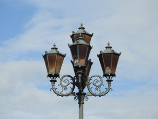 Fototapeta na wymiar vintage street lamp in kaliningrad, russia