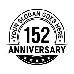 152 years anniversary logo design template. Vector illustration