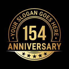 154 years anniversary logo design template. Vector illustration