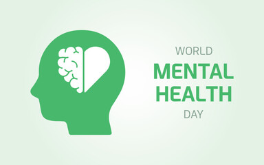 World Mental Health Day. Health area related to psychology, psychiatry. Well being, emotions, feelings, mind, psyche