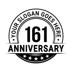161 years anniversary logo design template. Vector illustration