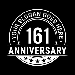 161 years anniversary logo design template. Vector illustration